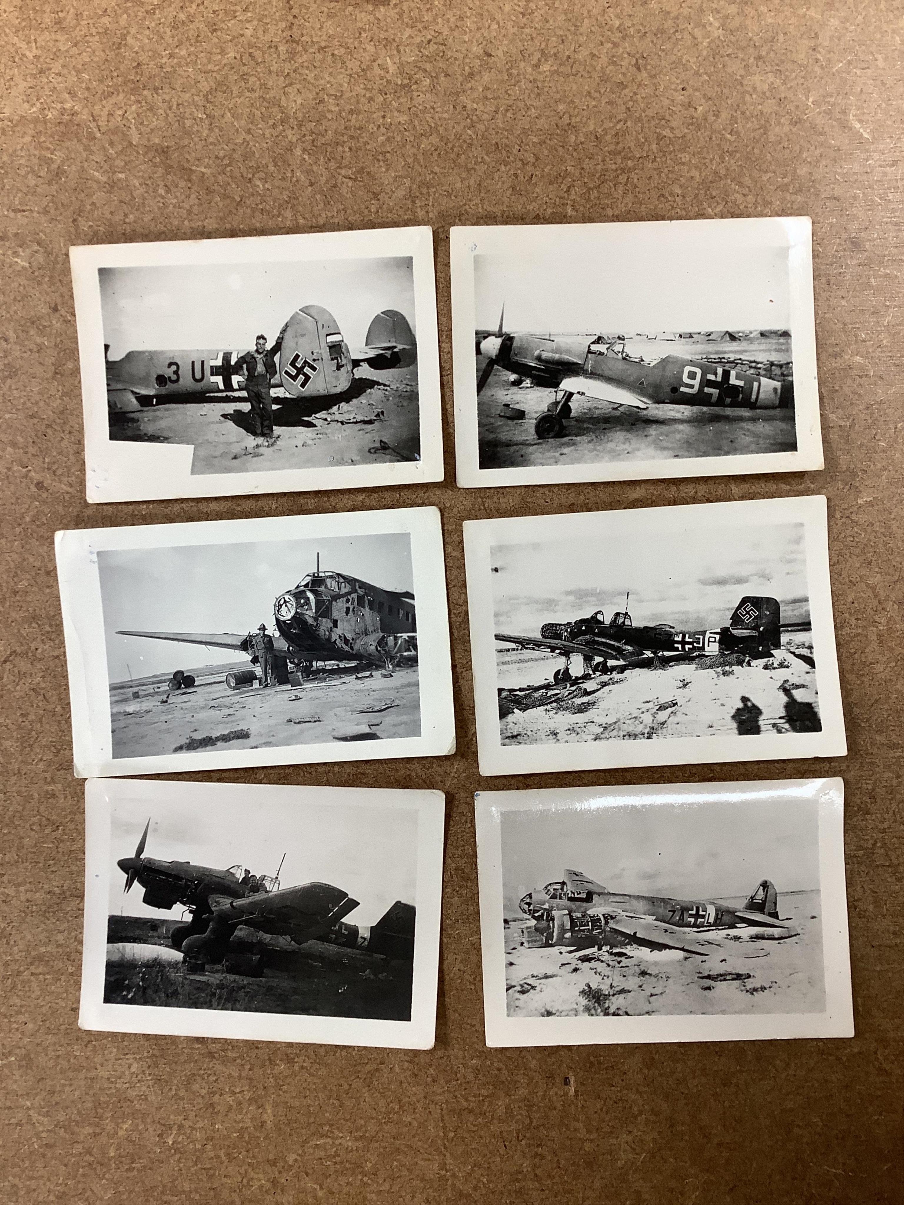 An archive of RAF etc memorabilia including WWII photographs of Churchill, Montgomery and Rommell etc. plus images of some crashed and damaged aircraft, together with hand written notes on the Bristol Pegasus engine, a m